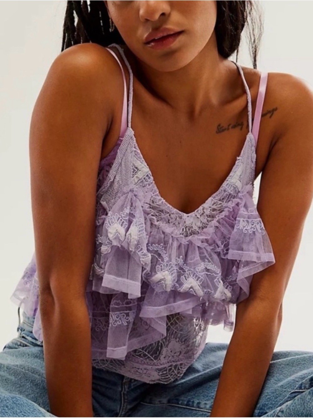 Free People In The Clouds Lace Tank. Large